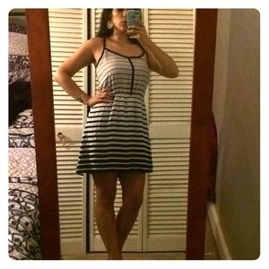 Black and white striped dress